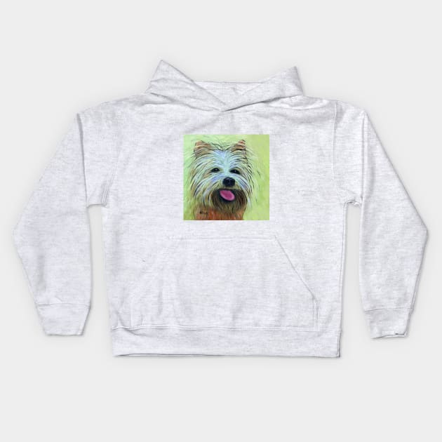 Yorkshire Terrier Abstract Kids Hoodie by KarenZukArt